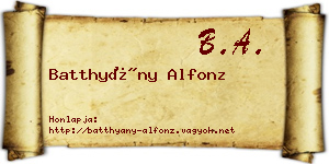 Batthyány Alfonz névjegykártya